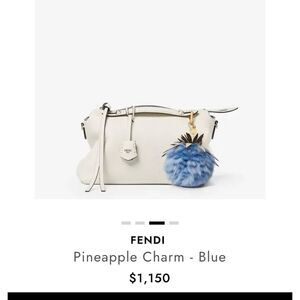 Fendi Cream and Blue Pineapple Charm